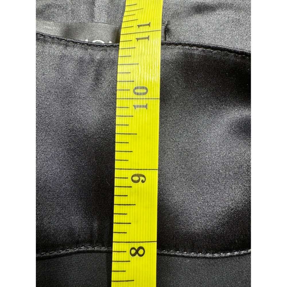St. John Black Satin Waistband Wide Leg Dress Pants Side Zip Womens‎ Size 6 - Picture 6 of 8
